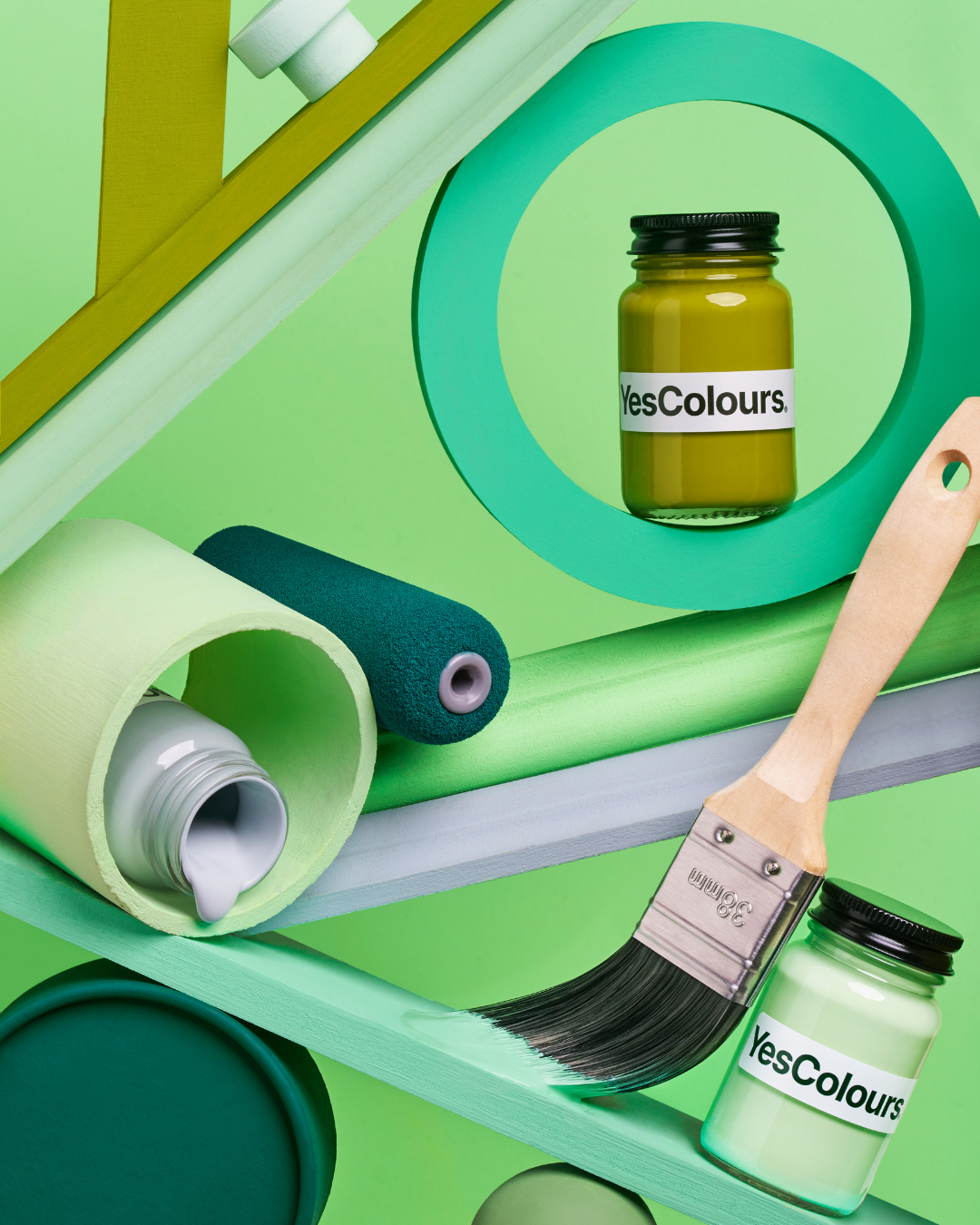 Green paints.