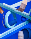 Blue paints.