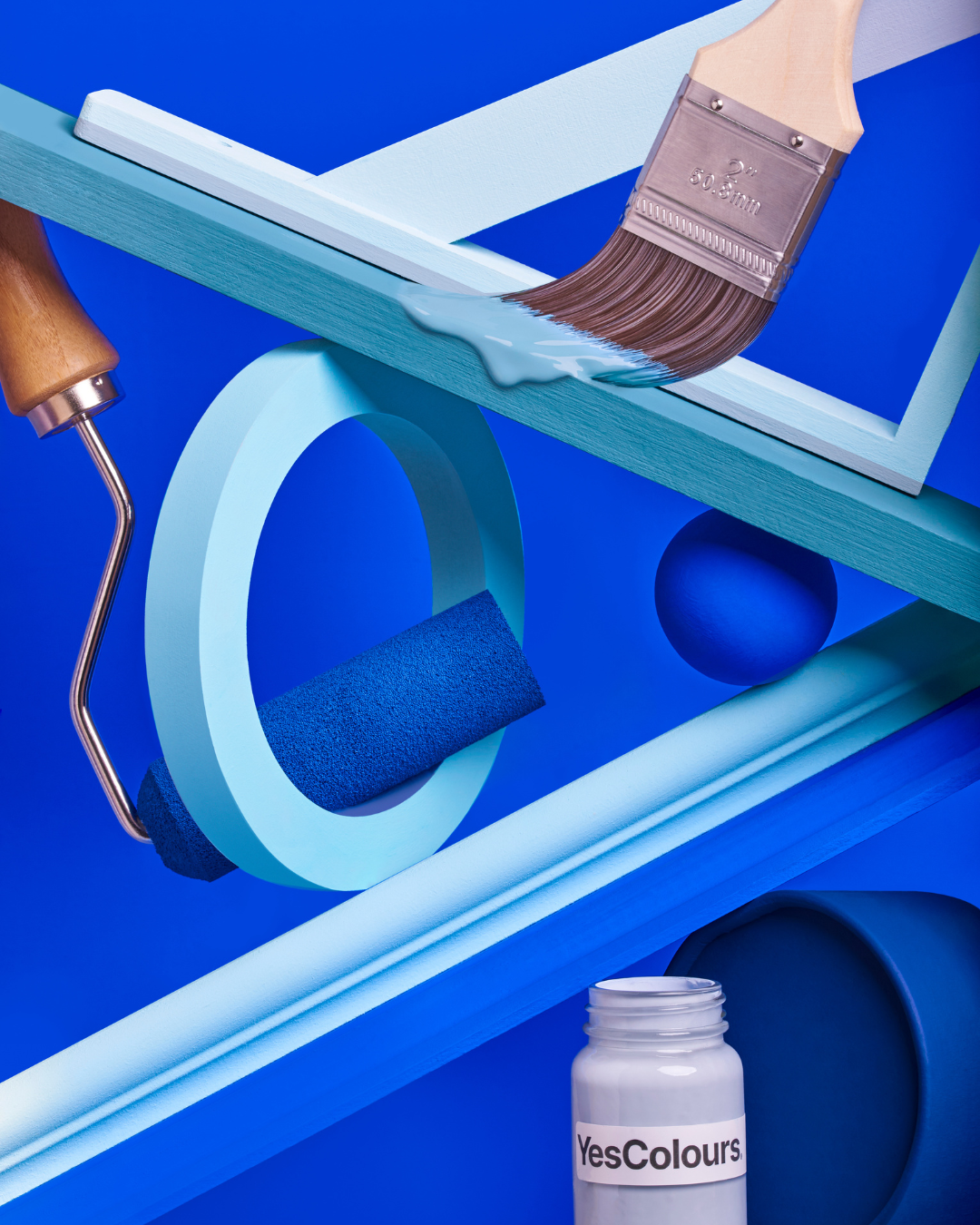 Blue paints.