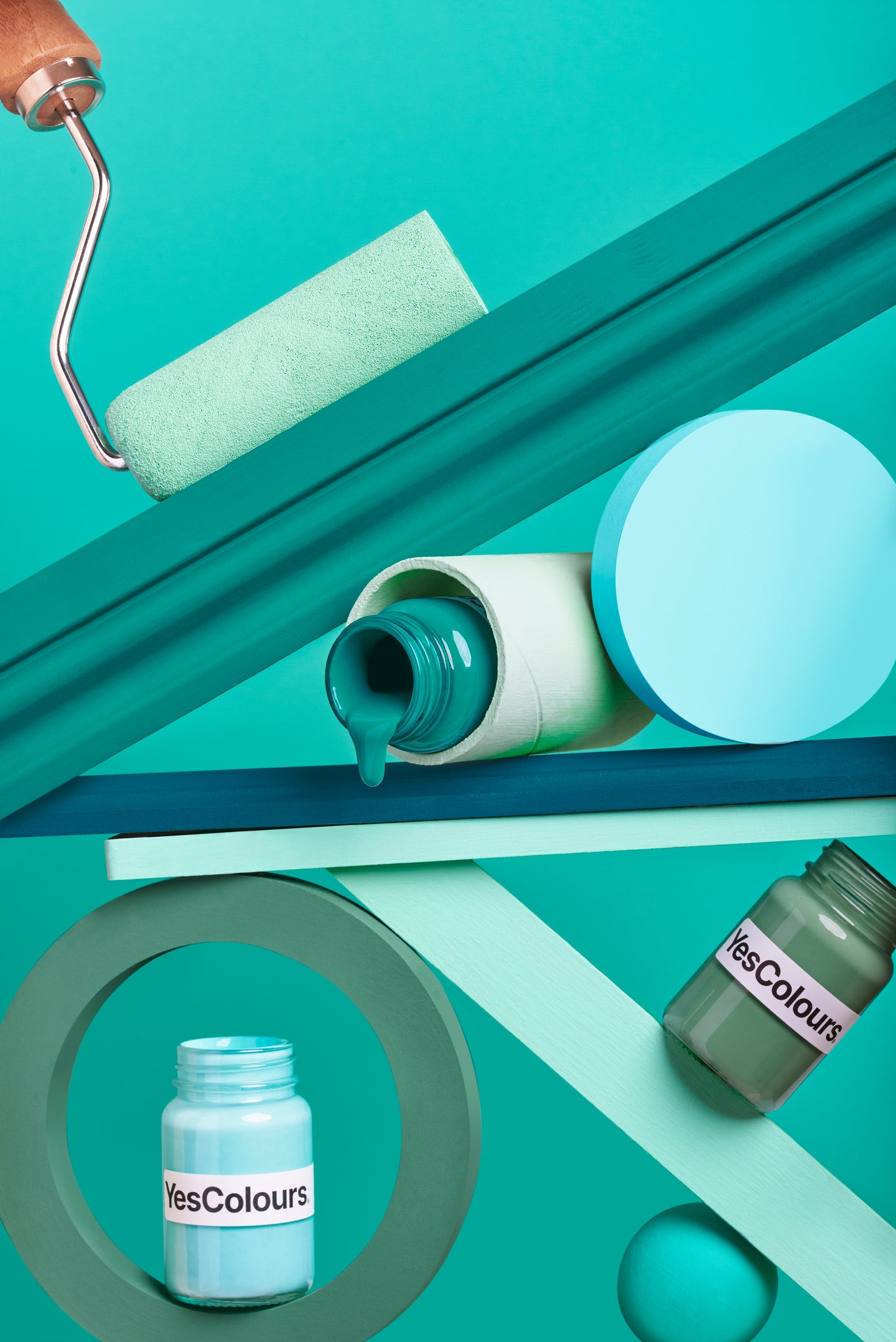 Aqua and Teal paints.