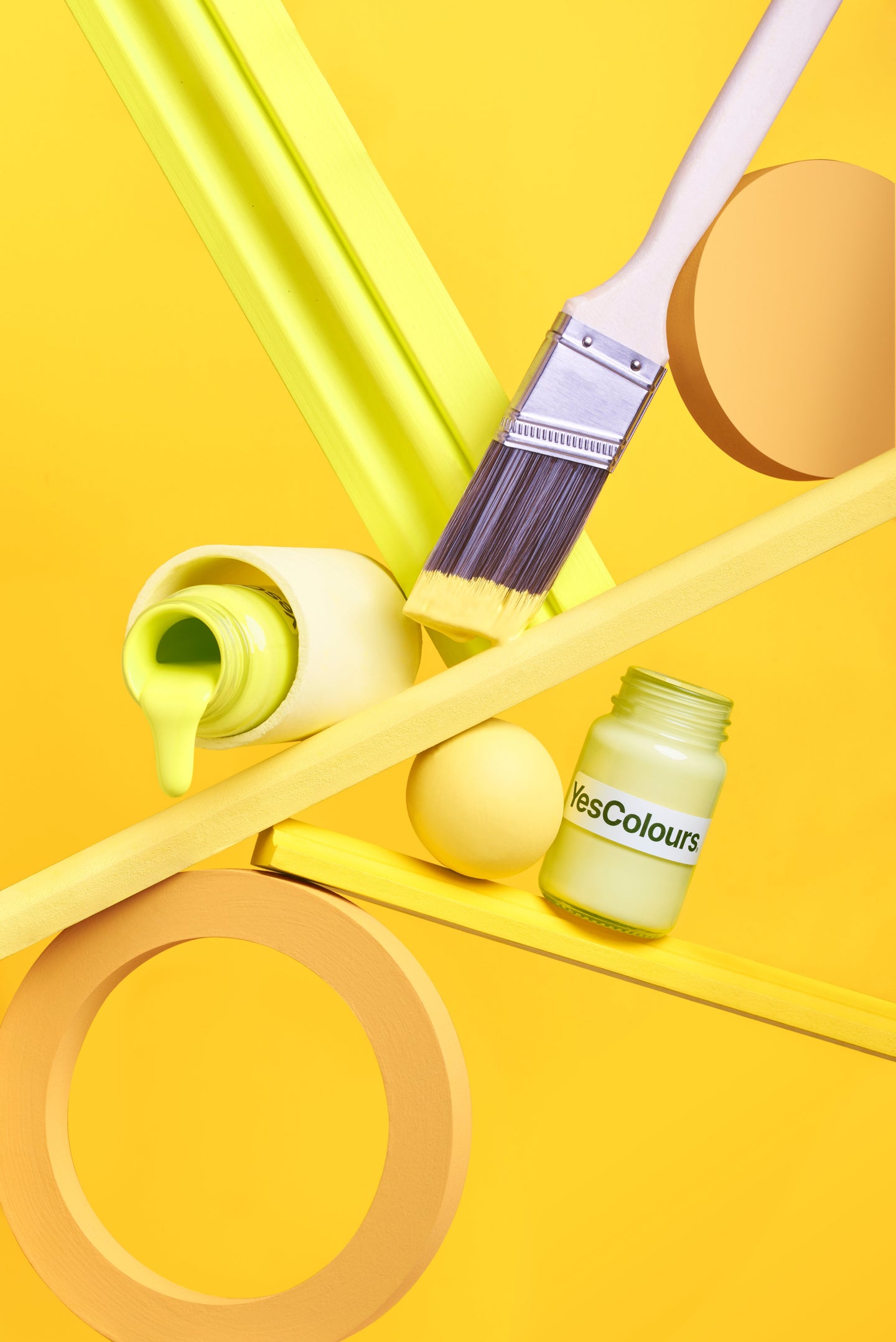 Yellow paints.